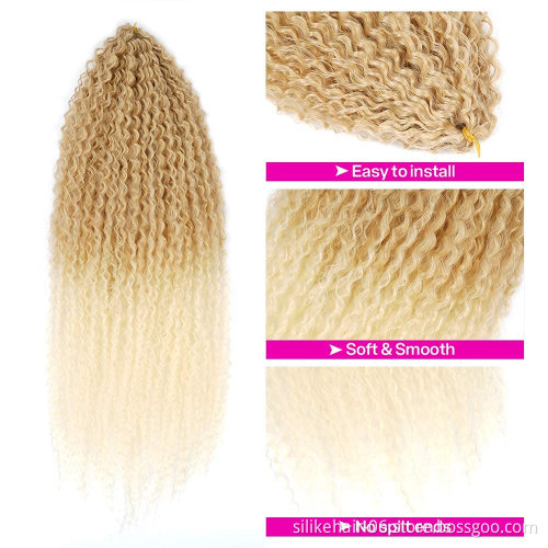 Synthetic Brazilian Braids Afro Kinky Curly Crochet Hair Curly Soft Ombre Brown Braiding Hair Extensions  brazilian hair braids